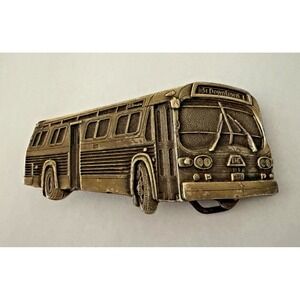 Vintage 1981 Great American Buckle Co Bus Belt Buckle Made in USA #232 City Bus‎